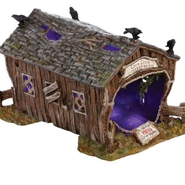 Department 56 Village Accessories Halloween Crow Creek Covered Bridge Lit Figurine Department 56 Village Accessories Halloween Crow Creek Covered Bridge Lit Figurine